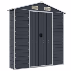 vidaXL Garden Shed Outdoor Storage Shed Patio Yard Tool Shed Galvanised Steel - anthracite, 191 x 810 x 198 cm - Additional view 7