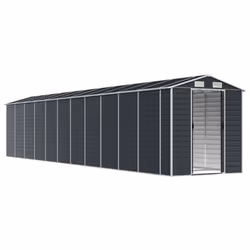 vidaXL Garden Shed Outdoor Storage Shed Patio Yard Tool Shed Galvanised Steel - anthracite, 191 x 980 x 198 cm