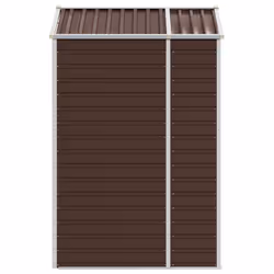 vidaXL Garden Shed Outdoor Storage Shed Patio Yard Tool Shed Galvanised Steel - brown, 191 x 130 x 198 cm - Additional view 5