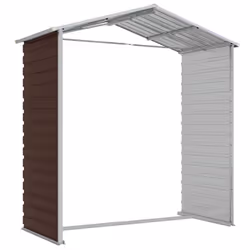 vidaXL Garden Shed Outdoor Storage Shed Patio Yard Tool Shed Galvanised Steel - brown, 191 x 130 x 198 cm - Additional view 8