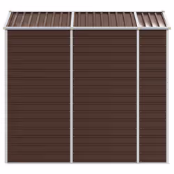 vidaXL Garden Shed Outdoor Storage Shed Patio Yard Tool Shed Galvanised Steel - brown, 191 x 215 x 198 cm - Additional view 5
