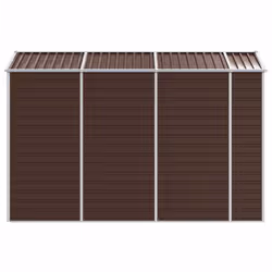 vidaXL Garden Shed Outdoor Storage Shed Patio Yard Tool Shed Galvanised Steel - brown, 191 x 300 x 198 cm - Additional view 5