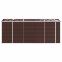 vidaXL Garden Shed Outdoor Storage Shed Patio Yard Tool Shed Galvanised Steel - brown, 191 x 470 x 198 cm - Additional view 5