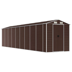 vidaXL Garden Shed Outdoor Storage Shed Patio Yard Tool Shed Galvanised Steel - brown, 191 x 810 x 198 cm