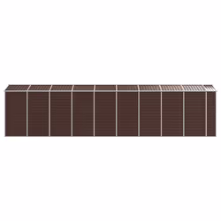 vidaXL Garden Shed Outdoor Storage Shed Patio Yard Tool Shed Galvanised Steel - brown, 191 x 810 x 198 cm - Additional view 4