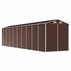 vidaXL Garden Shed Outdoor Storage Shed Patio Yard Tool Shed Galvanised Steel - brown, 191 x 810 x 198 cm - Additional view 5