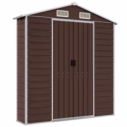 vidaXL Garden Shed Outdoor Storage Shed Patio Yard Tool Shed Galvanised Steel - brown, 191 x 810 x 198 cm - Additional view 6