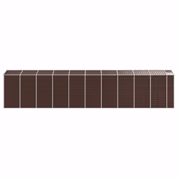 vidaXL Garden Shed Outdoor Storage Shed Patio Yard Tool Shed Galvanised Steel - brown, 191 x 895 x 198 cm - Additional view 2
