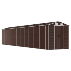 vidaXL Garden Shed Outdoor Storage Shed Patio Yard Tool Shed Galvanised Steel - brown, 191 x 980 x 198 cm