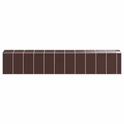 vidaXL Garden Shed Outdoor Storage Shed Patio Yard Tool Shed Galvanised Steel - brown, 191 x 980 x 198 cm - Additional view 5