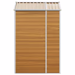 vidaXL Garden Shed Outdoor Storage Shed Patio Yard Tool Shed Galvanised Steel - light brown, 191 x 130 x 198 cm - Additional view 5