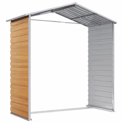 vidaXL Garden Shed Outdoor Storage Shed Patio Yard Tool Shed Galvanised Steel - light brown, 191 x 130 x 198 cm - Additional view 8
