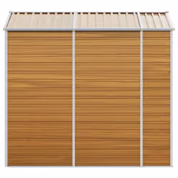 vidaXL Garden Shed Outdoor Storage Shed Patio Yard Tool Shed Galvanised Steel - light brown, 191 x 215 x 198 cm - Additional view 5