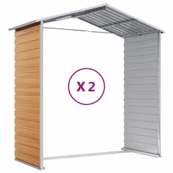vidaXL Garden Shed Outdoor Storage Shed Patio Yard Tool Shed Galvanised Steel - light brown, 191 x 215 x 198 cm - Additional view 8