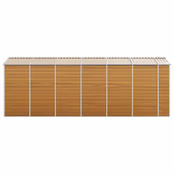 vidaXL Garden Shed Outdoor Storage Shed Patio Yard Tool Shed Galvanised Steel - light brown, 191 x 555 x 198 cm - Additional view 5