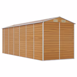 vidaXL Garden Shed Outdoor Storage Shed Patio Yard Tool Shed Galvanised Steel - light brown, 191 x 555 x 198 cm - Additional view 6
