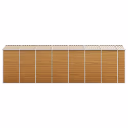 vidaXL Garden Shed Outdoor Storage Shed Patio Yard Tool Shed Galvanised Steel - light brown, 191 x 640 x 198 cm - Additional view 2