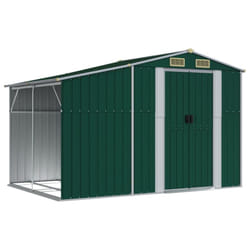 vidaXL Garden Shed Metal Shed Outdoor Storage Shed Anthracite Galvanised Steel - green, 277 x 192.5 x 179 cm