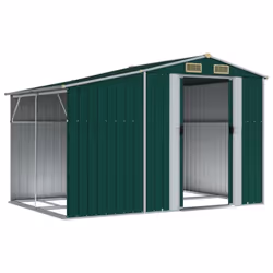 vidaXL Garden Shed Metal Shed Outdoor Storage Shed Anthracite Galvanised Steel - green, 277 x 192.5 x 179 cm