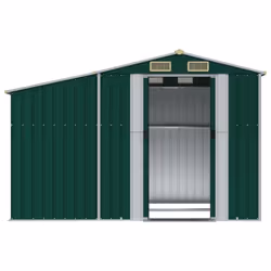 vidaXL Garden Shed Metal Shed Outdoor Storage Shed Anthracite Galvanised Steel - green, 277 x 192.5 x 179 cm - Additional view 5