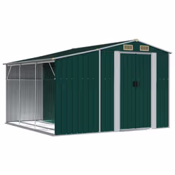 vidaXL Garden Shed Metal Shed Outdoor Storage Shed Anthracite Galvanised Steel - green, 277 x 279 x 179 cm