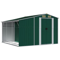 vidaXL Garden Shed Metal Shed Outdoor Storage Shed Anthracite Galvanised Steel - green, 277 x 279 x 179 cm