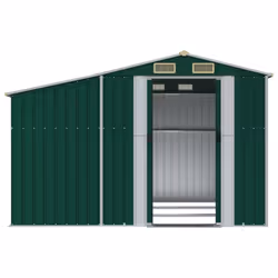 vidaXL Garden Shed Metal Shed Outdoor Storage Shed Anthracite Galvanised Steel - green, 277 x 279 x 179 cm - Additional view 4