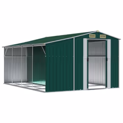 vidaXL Garden Shed Metal Shed Outdoor Storage Shed Anthracite Galvanised Steel - green, 277 x 365.5 x 179 cm