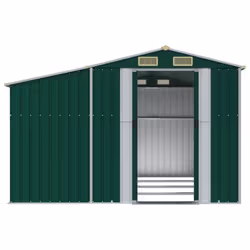 vidaXL Garden Shed Metal Shed Outdoor Storage Shed Anthracite Galvanised Steel - green, 277 x 365.5 x 179 cm - Additional view 4