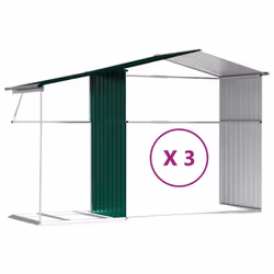 vidaXL Garden Shed Metal Shed Outdoor Storage Shed Anthracite Galvanised Steel - green, 277 x 365.5 x 179 cm - Additional view 8