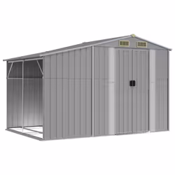 vidaXL Garden Shed Metal Shed Outdoor Storage Shed Anthracite Galvanised Steel - grey, 277 x 192.5 x 179 cm