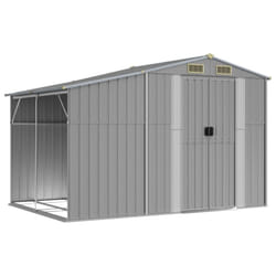 vidaXL Garden Shed Metal Shed Outdoor Storage Shed Anthracite Galvanised Steel - grey, 277 x 192.5 x 179 cm