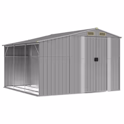 vidaXL Garden Shed Metal Shed Outdoor Storage Shed Anthracite Galvanised Steel - grey, 277 x 279 x 179 cm