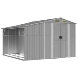 vidaXL Garden Shed Metal Shed Outdoor Storage Shed Anthracite Galvanised Steel - grey, 277 x 279 x 179 cm