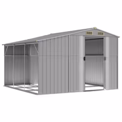 vidaXL Garden Shed Metal Shed Outdoor Storage Shed Anthracite Galvanised Steel - grey, 277 x 279 x 179 cm