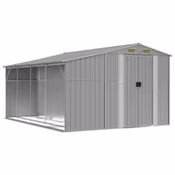 vidaXL Garden Shed Metal Shed Outdoor Storage Shed Anthracite Galvanised Steel - grey, 277 x 365.5 x 179 cm