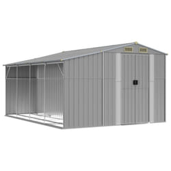 vidaXL Garden Shed Metal Shed Outdoor Storage Shed Anthracite Galvanised Steel - grey, 277 x 365.5 x 179 cm