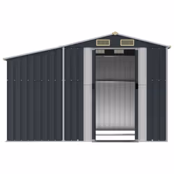 vidaXL Garden Shed Metal Shed Outdoor Storage Shed Anthracite Galvanised Steel - anthracite, 277 x 192.5 x 179 cm - Additional view 4