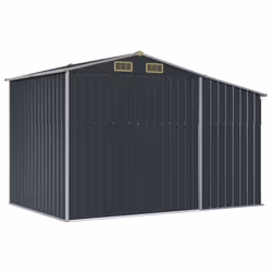 vidaXL Garden Shed Metal Shed Outdoor Storage Shed Anthracite Galvanised Steel - anthracite, 277 x 192.5 x 179 cm - Additional view 6