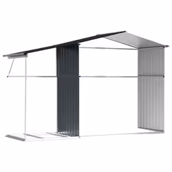 vidaXL Garden Shed Metal Shed Outdoor Storage Shed Anthracite Galvanised Steel - anthracite, 277 x 192.5 x 179 cm - Additional view 8