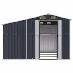vidaXL Garden Shed Metal Shed Outdoor Storage Shed Anthracite Galvanised Steel - anthracite, 277 x 279 x 179 cm - Additional view 6