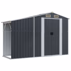 vidaXL Garden Shed Metal Shed Outdoor Storage Shed Anthracite Galvanised Steel - anthracite, 277 x 279 x 179 cm - Additional view 7