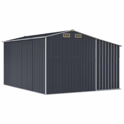 vidaXL Garden Shed Metal Shed Outdoor Storage Shed Anthracite Galvanised Steel - anthracite, 277 x 365.5 x 179 cm - Additional view 8