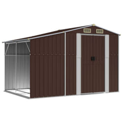 vidaXL Garden Shed Metal Shed Outdoor Storage Shed Anthracite Galvanised Steel - brown, 277 x 192.5 x 179 cm