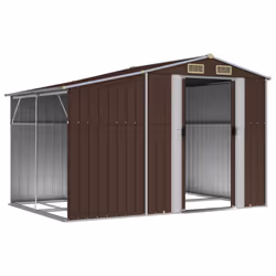 vidaXL Garden Shed Metal Shed Outdoor Storage Shed Anthracite Galvanised Steel - brown, 277 x 192.5 x 179 cm