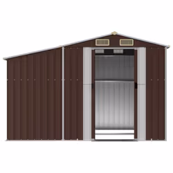 vidaXL Garden Shed Metal Shed Outdoor Storage Shed Anthracite Galvanised Steel - brown, 277 x 192.5 x 179 cm - Additional view 5