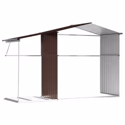 vidaXL Garden Shed Metal Shed Outdoor Storage Shed Anthracite Galvanised Steel - brown, 277 x 192.5 x 179 cm - Additional view 8
