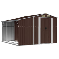 vidaXL Garden Shed Metal Shed Outdoor Storage Shed Anthracite Galvanised Steel - brown, 277 x 279 x 179 cm