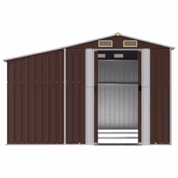 vidaXL Garden Shed Metal Shed Outdoor Storage Shed Anthracite Galvanised Steel - brown, 277 x 279 x 179 cm - Additional view 4