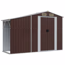 vidaXL Garden Shed Metal Shed Outdoor Storage Shed Anthracite Galvanised Steel - brown, 277 x 279 x 179 cm - Additional view 7